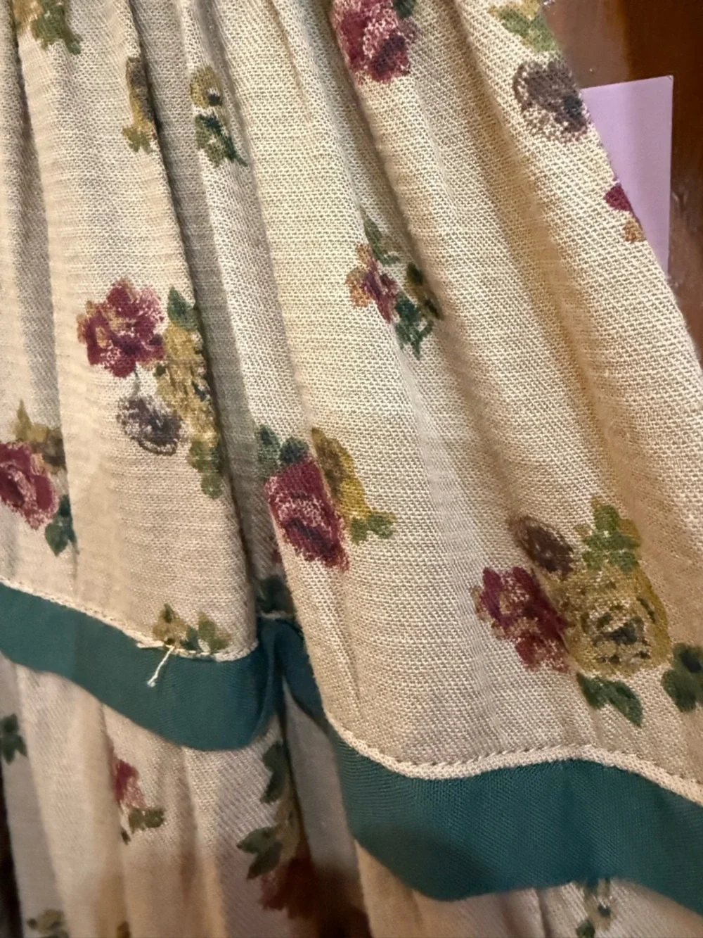 Ivy City Beige Floral Smocked Maxi Dress with - Picture 3 of 4